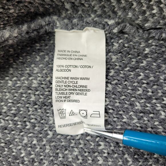 Gray Timberland Convertible Button Mock Turtleneck Fair Isle Sweater size Large - Picture 16 of 16